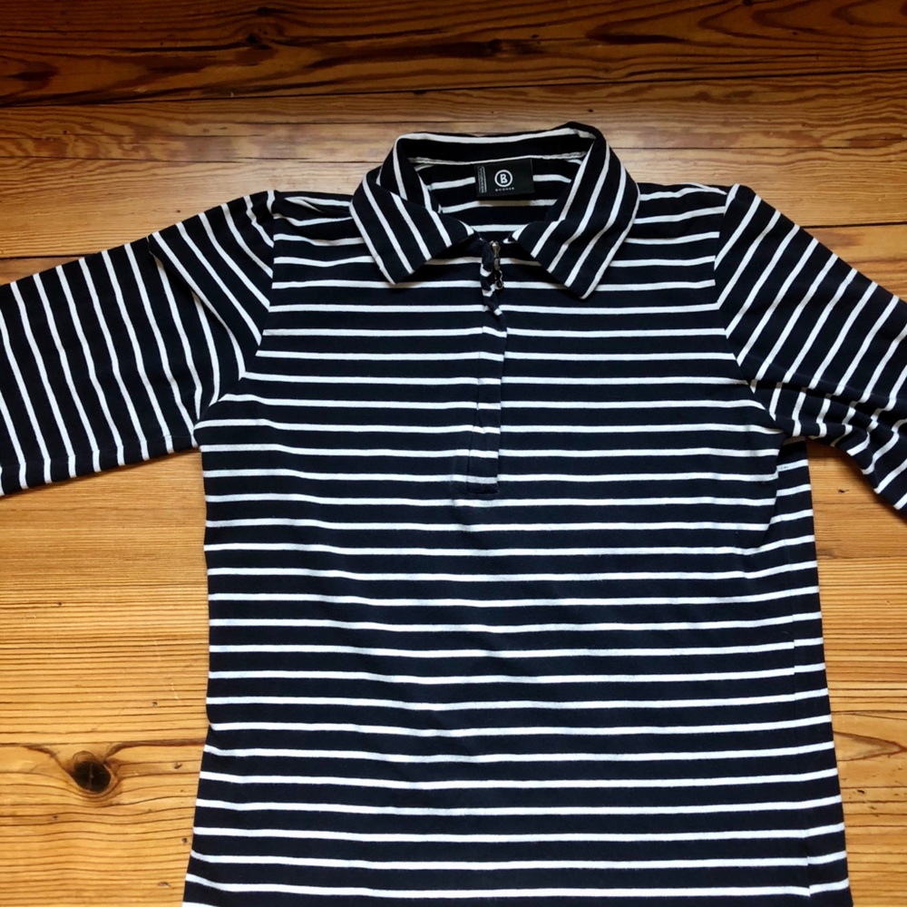 Bogner stripped quarter zip.
